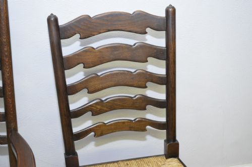 6 OAK LADDER BACK DINING CHAIRS - ADDITIONAL PHOTO 23
