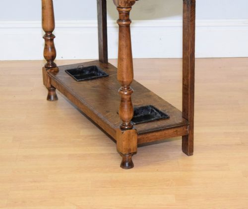 ANTIQUE VICTORIAN CARVED OAK HALL STAND - ADDITIONAL PHOTO 11