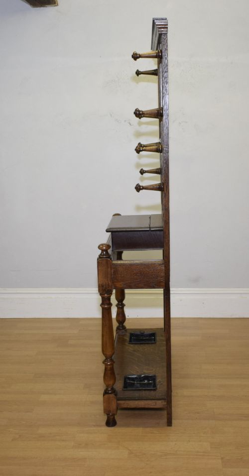 ANTIQUE VICTORIAN CARVED OAK HALL STAND - ADDITIONAL PHOTO 24