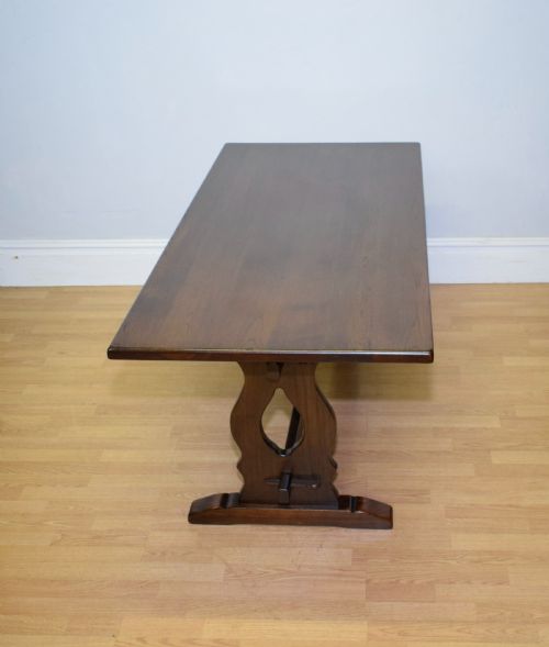 EARLY 20TH CENTURY OAK REFECTORY DINING TABLE - ADDITIONAL PHOTO 9