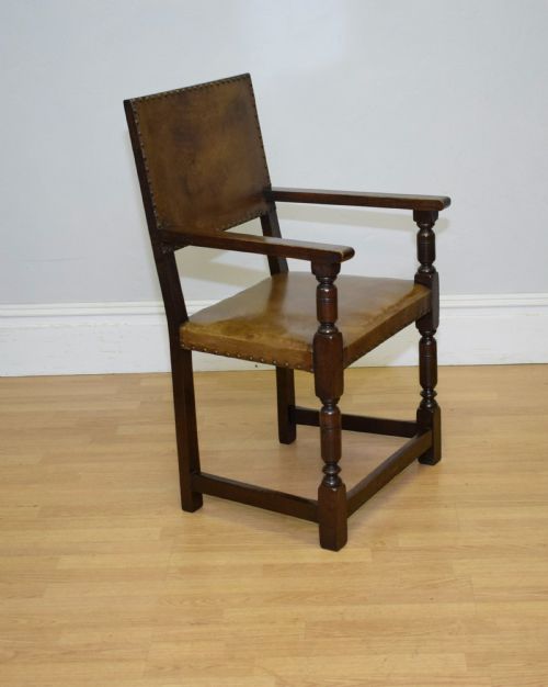 ANTIQUE VICTORIAN OAK ARMCHAIRDESK CHAIR - ADDITIONAL PHOTO 3