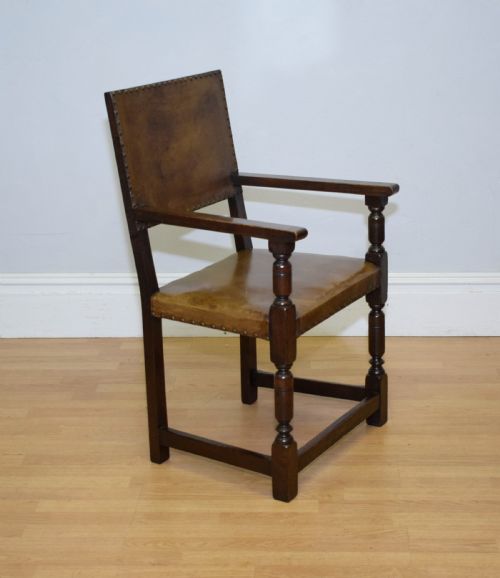 ANTIQUE VICTORIAN OAK ARMCHAIRDESK CHAIR - ADDITIONAL PHOTO 4