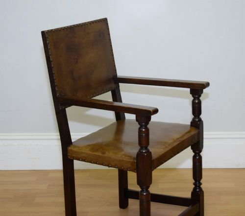 ANTIQUE VICTORIAN OAK ARMCHAIRDESK CHAIR - ADDITIONAL PHOTO 5
