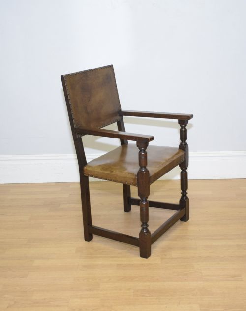 ANTIQUE VICTORIAN OAK ARMCHAIRDESK CHAIR - ADDITIONAL PHOTO 7