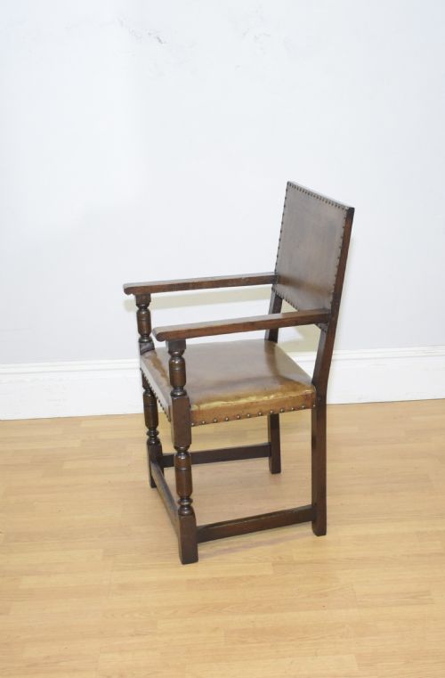 ANTIQUE VICTORIAN OAK ARMCHAIRDESK CHAIR - ADDITIONAL PHOTO 8