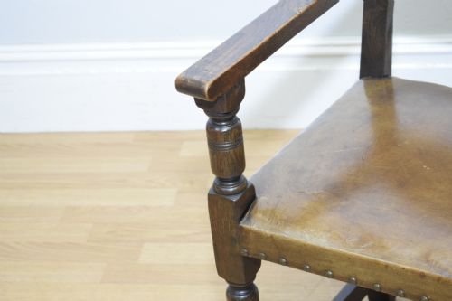ANTIQUE VICTORIAN OAK ARMCHAIRDESK CHAIR - ADDITIONAL PHOTO 11