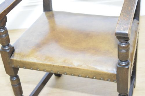 ANTIQUE VICTORIAN OAK ARMCHAIRDESK CHAIR - ADDITIONAL PHOTO 12