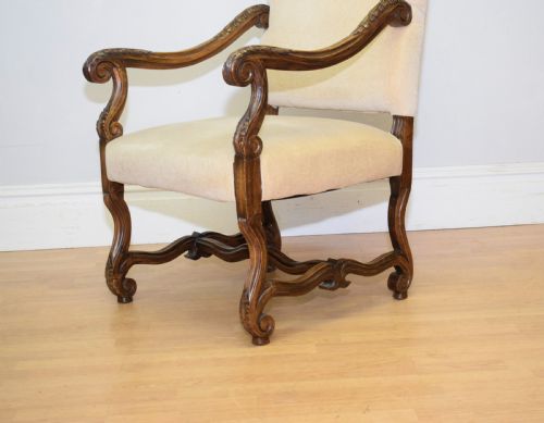 EARLY 20TH CENTURY WALNUT ARMCHAIR - ADDITIONAL PHOTO 4