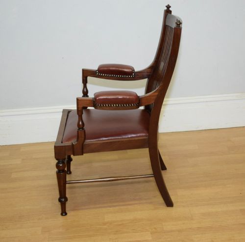 EDWARDIAN INLAID LIBRARY ARMCHAIR - ADDITIONAL PHOTO 12
