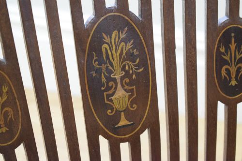 EDWARDIAN INLAID LIBRARY ARMCHAIR - ADDITIONAL PHOTO 15