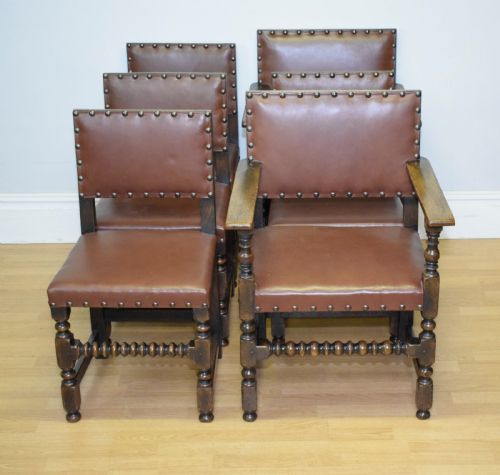 SET OF 6 VICTORIAN OAK DINING CHAIRS - ADDITIONAL PHOTO 3