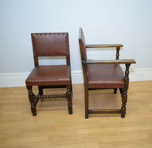 SET OF 6 VICTORIAN OAK DINING CHAIRS - ADDITIONAL PHOTO 21
