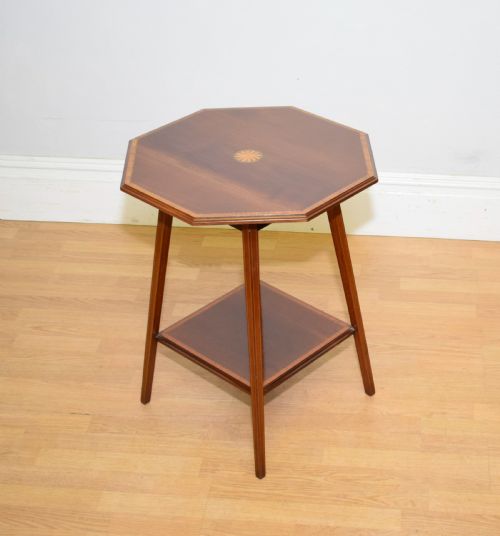 edwardian mahogany and inlaid occasional table - CATEGORY: ANTIQUE TABLES - DATED EDWARDIAN