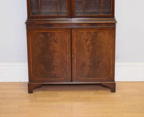 EDWARDIAN MAHOGANY INLAID BOOKCASE - ADDITIONAL PHOTO 6