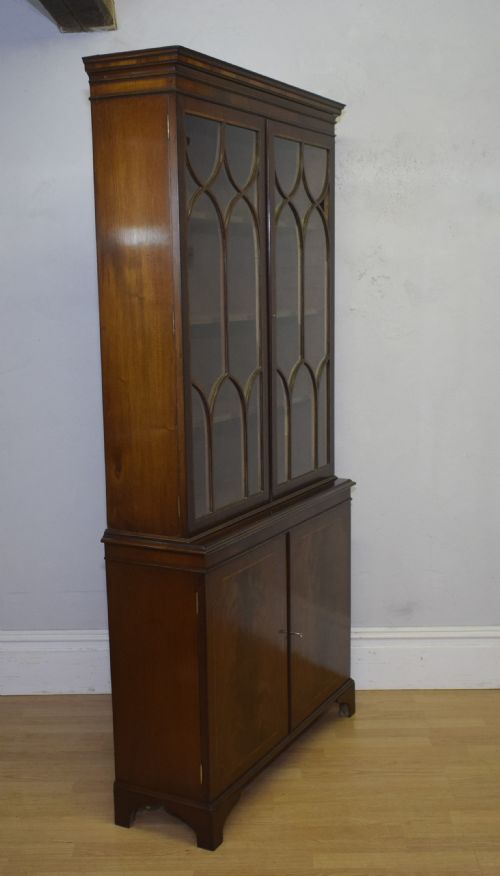 EDWARDIAN MAHOGANY INLAID BOOKCASE - ADDITIONAL PHOTO 24