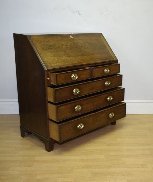 GEORGIAN PERIOD OAK BUREAU - ADDITIONAL PHOTO 16