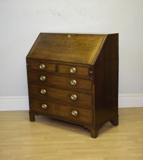 GEORGIAN PERIOD OAK BUREAU - ADDITIONAL PHOTO 20