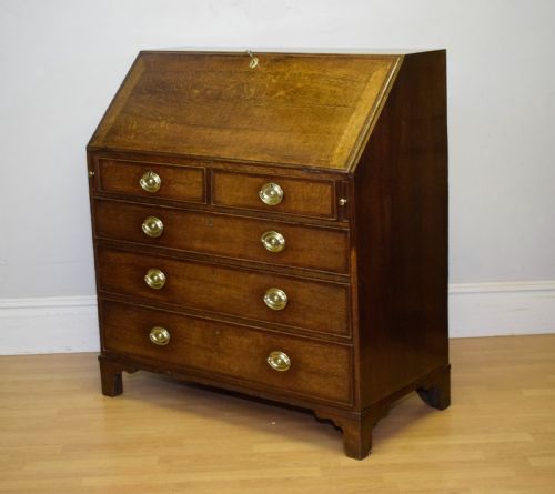 GEORGIAN PERIOD OAK BUREAU - ADDITIONAL PHOTO 22