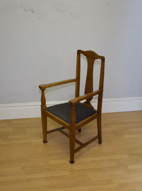 ARTS CRAFTS OAK ARMCHAIR - ADDITIONAL PHOTO 1