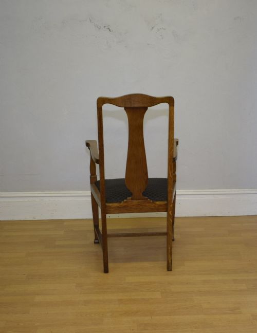 ARTS CRAFTS OAK ARMCHAIR - ADDITIONAL PHOTO 4