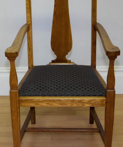 ARTS CRAFTS OAK ARMCHAIR - ADDITIONAL PHOTO 5