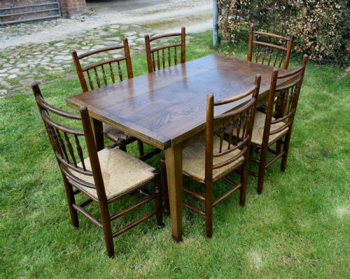 FARMHOUSE KITCHEN DINING TABLE 6 CHAIRS - ADDITIONAL PHOTO 4