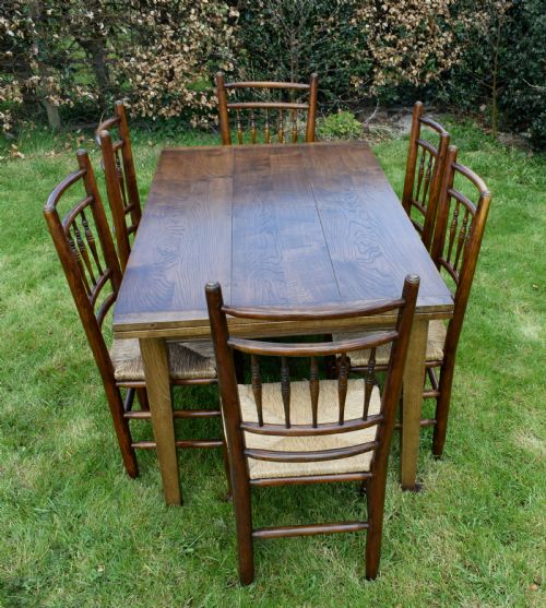 FARMHOUSE KITCHEN DINING TABLE 6 CHAIRS - ADDITIONAL PHOTO 5
