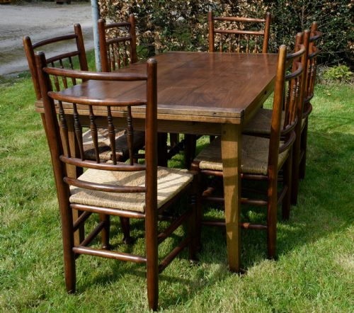 FARMHOUSE KITCHEN DINING TABLE 6 CHAIRS - ADDITIONAL PHOTO 9