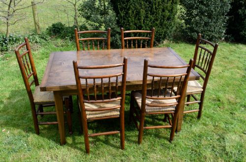 FARMHOUSE KITCHEN DINING TABLE 6 CHAIRS - ADDITIONAL PHOTO 10