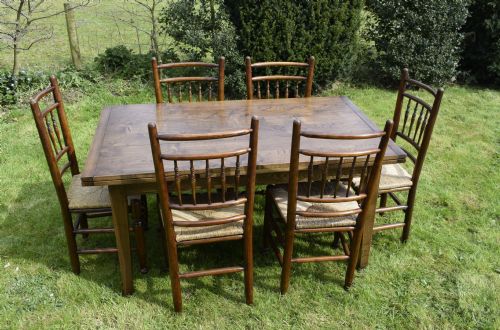 farmhouse kitchen dining table 6 chairs - CATEGORY: ANTIQUE TABLES - DATED 1930