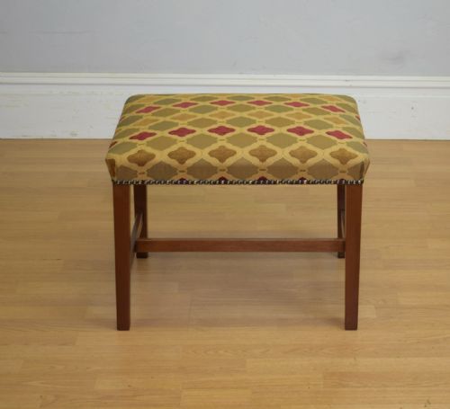 UPHOLSTERED MAHOGANY STOOL - ADDITIONAL PHOTO 2