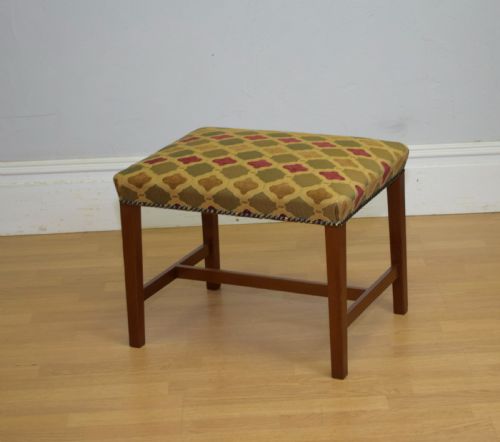 UPHOLSTERED MAHOGANY STOOL - ADDITIONAL PHOTO 5
