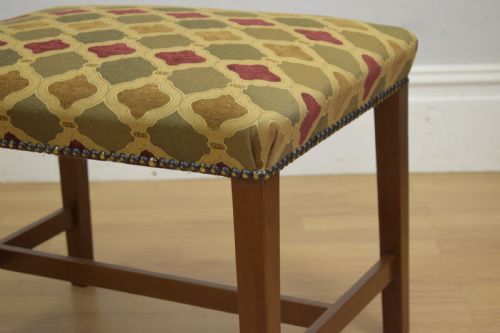 UPHOLSTERED MAHOGANY STOOL - ADDITIONAL PHOTO 8