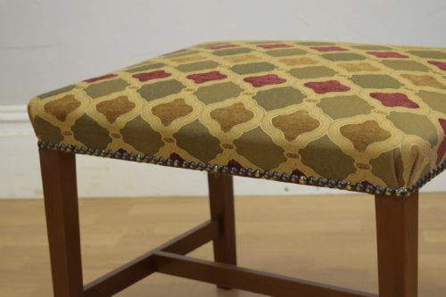 UPHOLSTERED MAHOGANY STOOL - ADDITIONAL PHOTO 9