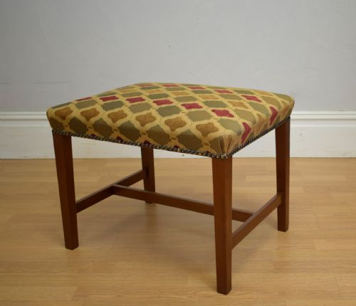 UPHOLSTERED MAHOGANY STOOL - ADDITIONAL PHOTO 10