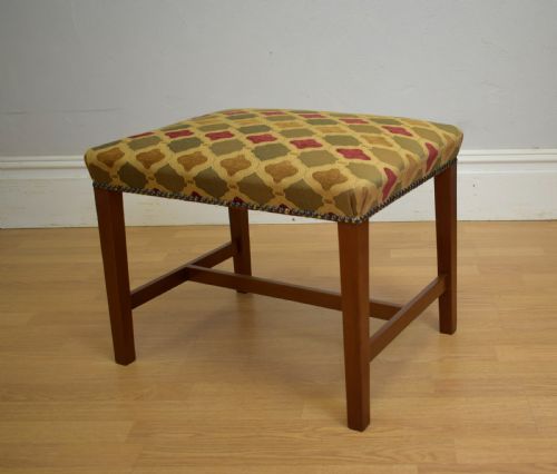 UPHOLSTERED MAHOGANY STOOL - ADDITIONAL PHOTO 11