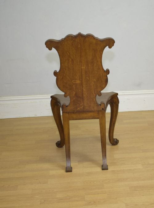 ANTIQUE QUALITY OAK HALL CHAIR - ADDITIONAL PHOTO 12