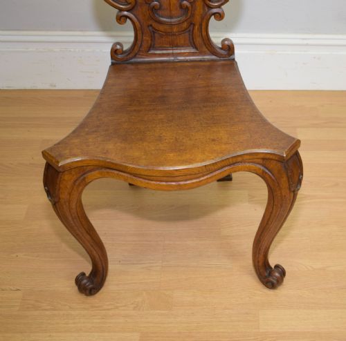 ANTIQUE QUALITY OAK HALL CHAIR - ADDITIONAL PHOTO 14