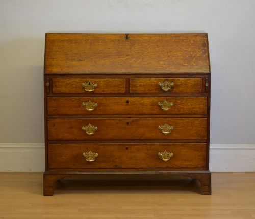 GEORGIAN PERIOD OAK BUREAU - ADDITIONAL PHOTO 2