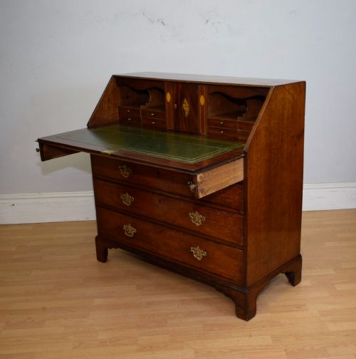 GEORGIAN PERIOD OAK BUREAU - ADDITIONAL PHOTO 10