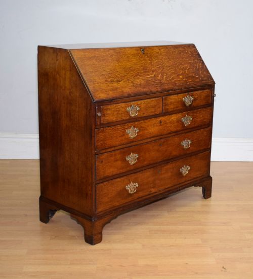 GEORGIAN PERIOD OAK BUREAU - ADDITIONAL PHOTO 12