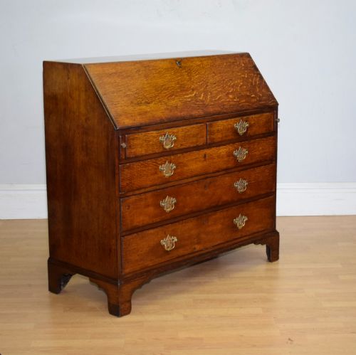 GEORGIAN PERIOD OAK BUREAU - ADDITIONAL PHOTO 13