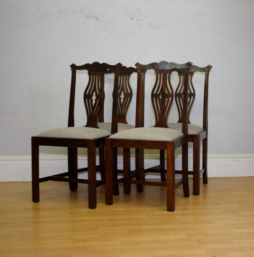 antique set of 4 georgian style dining chairs - CATEGORY: ANTIQUE CHAIRS - DATED 1900