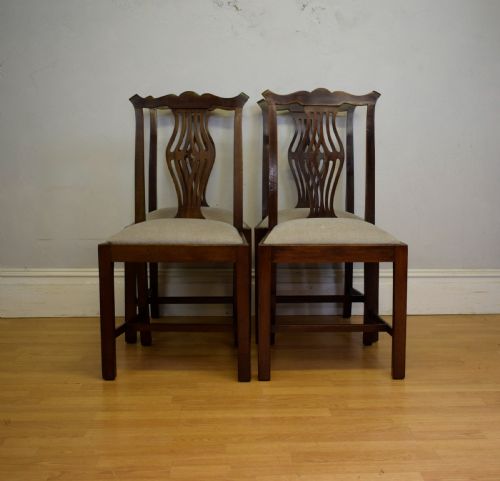 ANTIQUE SET OF 4 GEORGIAN STYLE DINING CHAIRS - ADDITIONAL PHOTO 14