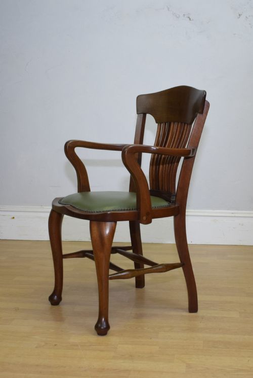 ANTIQUE EDWARDIAN DESK CHAIR - ADDITIONAL PHOTO 4
