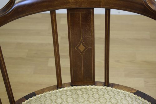 ANTIQUE VICTORIAN INLAID TUB CHAIR - ADDITIONAL PHOTO 8