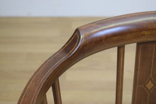 ANTIQUE VICTORIAN INLAID TUB CHAIR - ADDITIONAL PHOTO 9