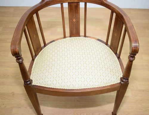 ANTIQUE VICTORIAN INLAID TUB CHAIR - ADDITIONAL PHOTO 11