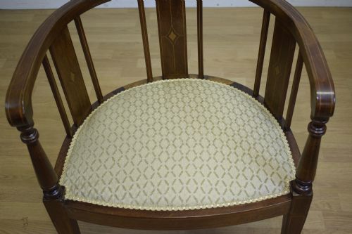 ANTIQUE VICTORIAN INLAID TUB CHAIR - ADDITIONAL PHOTO 12