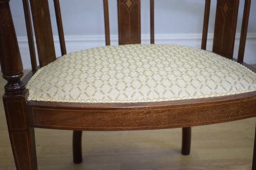 ANTIQUE VICTORIAN INLAID TUB CHAIR - ADDITIONAL PHOTO 13